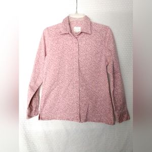 Christopher & Banks Fall Autumn Shirt Ditsy Print Floral Acorn Small Chest 34"